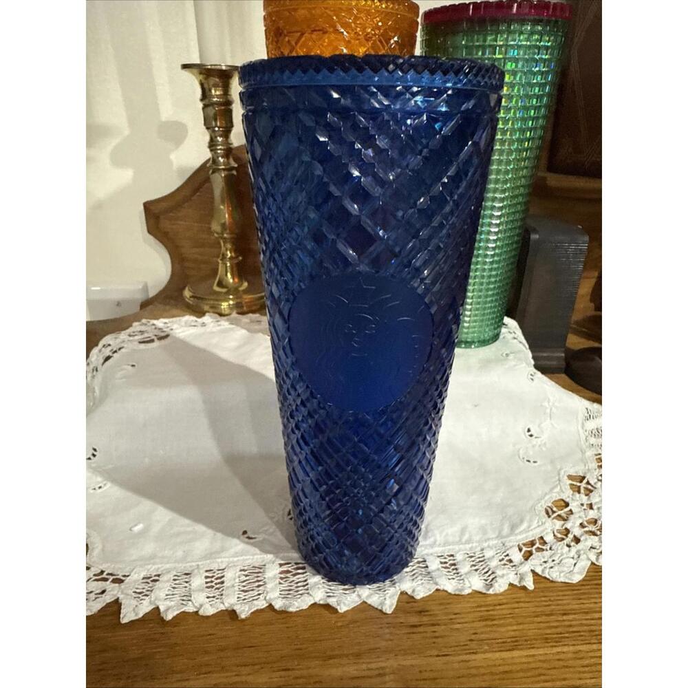 Lot 3 Starbucks Tumblers 24 oz Jeweled Iridescent Blue Orange Green No Straws - Picture 7 of 14